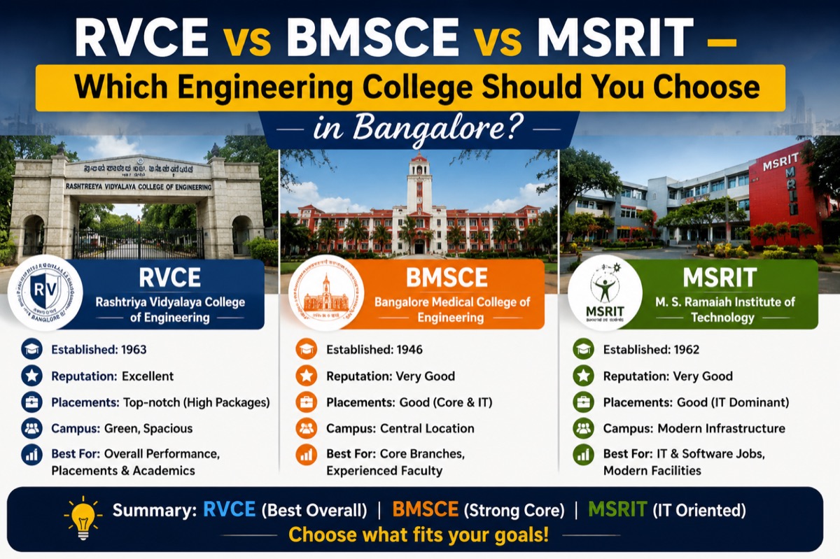 RVCE vs BMSCE vs MSRIT – Which Engineering College Should You Choose in Bangalore?